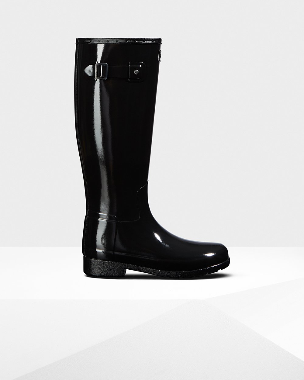 Hunter Original Refined Gloss Tall Rain Boots - Online Store Womens Black - TRXKPY417